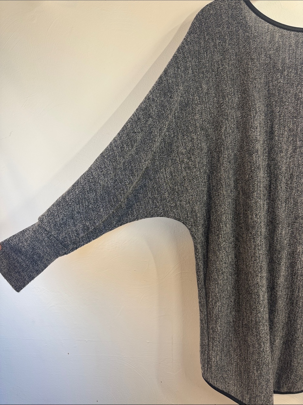 Women's Gray Heather Zip-Accent Tunic Top Made in Italy Whimsygoth grunge bow - Picture 5 of 6